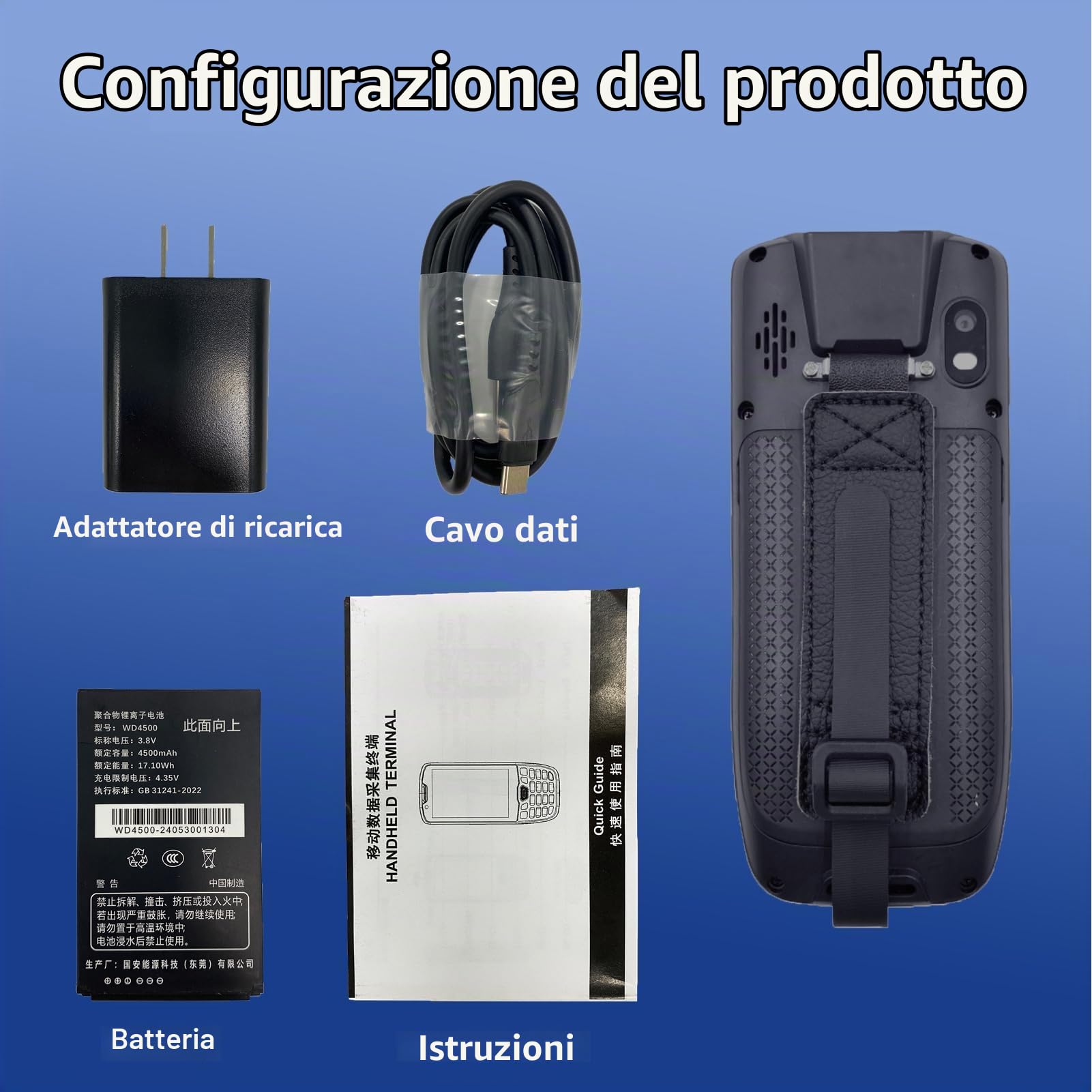 Bisofice K40-PDA Palmare Lettore Codici a Barre, Terminale Palmare con scanner 1D 2D QR Code, Android 13, Supporta 4G & Wi-Fi Bluetooth, con GPS, per al Dettaglio e Magazzino