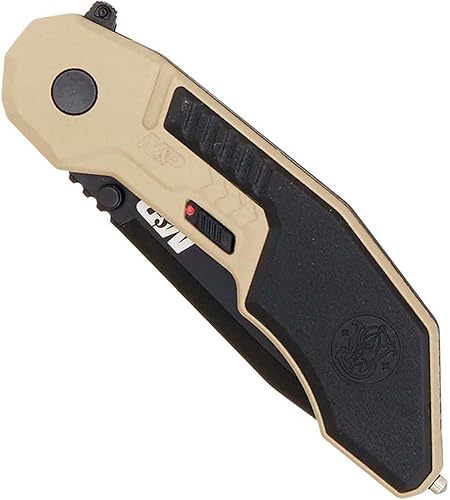 Miniatura 3 de Smith & Wesson M&P SWMP3BSD - Cuchillo plegable asistido SS de 7.1 pulgadas con hoja dentada Tanto de 2.8 pulgadas y mango de aluminio para