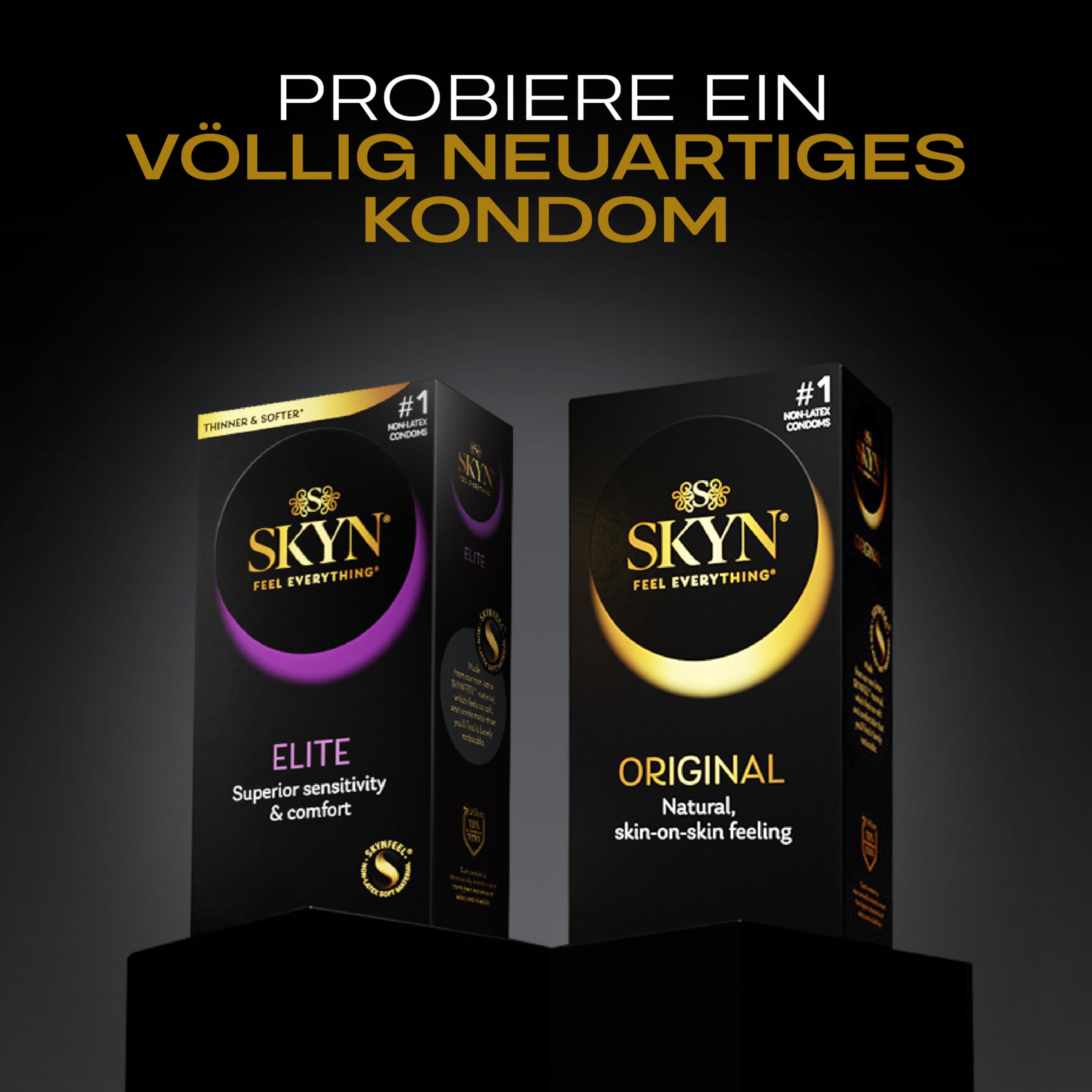 SKYN Unbekannt Pleasures Kondome für Männer, mit glatter und strukturierter Oberfläche, latexfrei, SKYNFEEL-Technologie, geschmiert, 53 mm Nennbreite