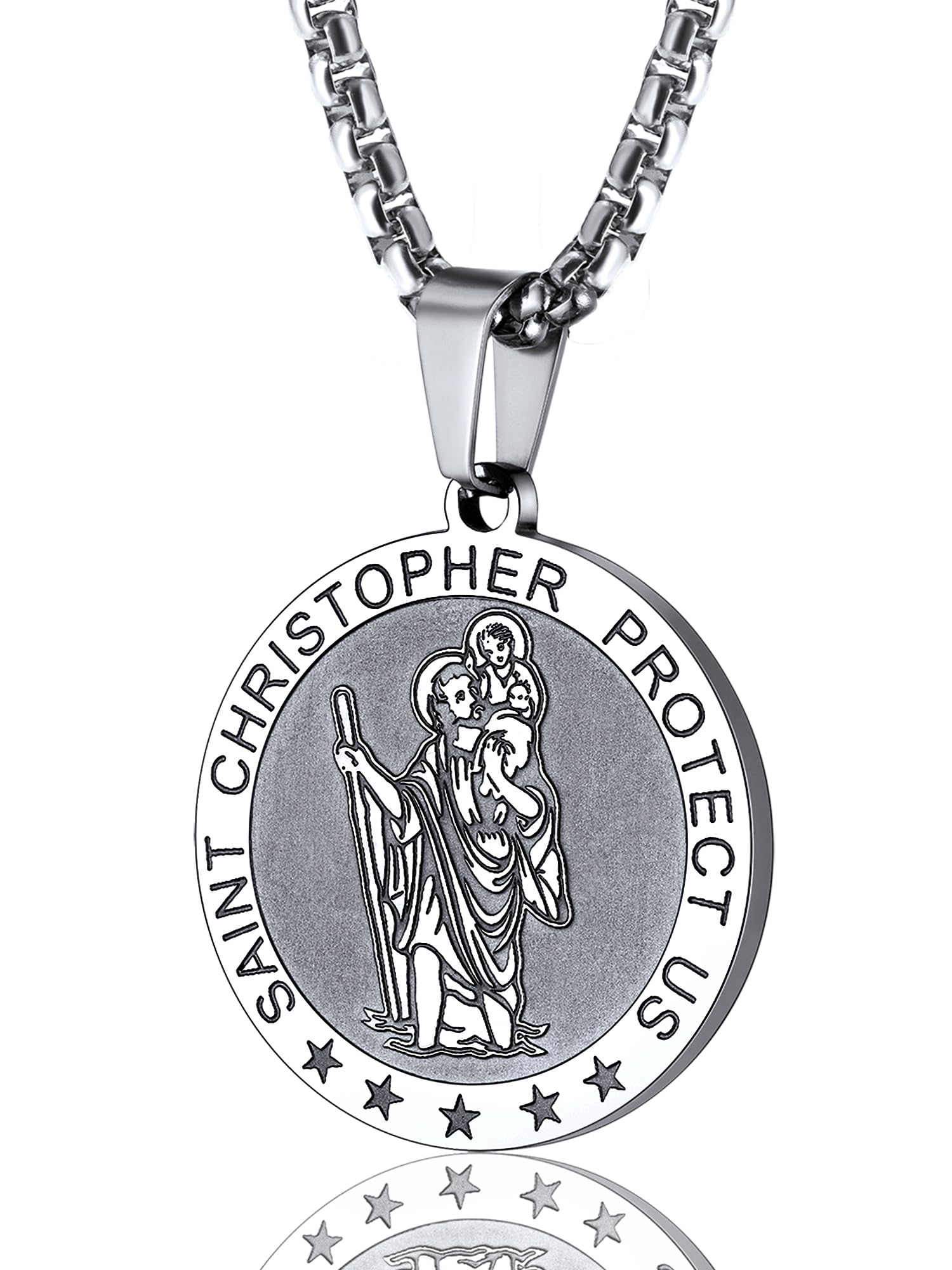 PROSTEEL St Christopher/St Benedict/St Michael Pendant Necklace for Men