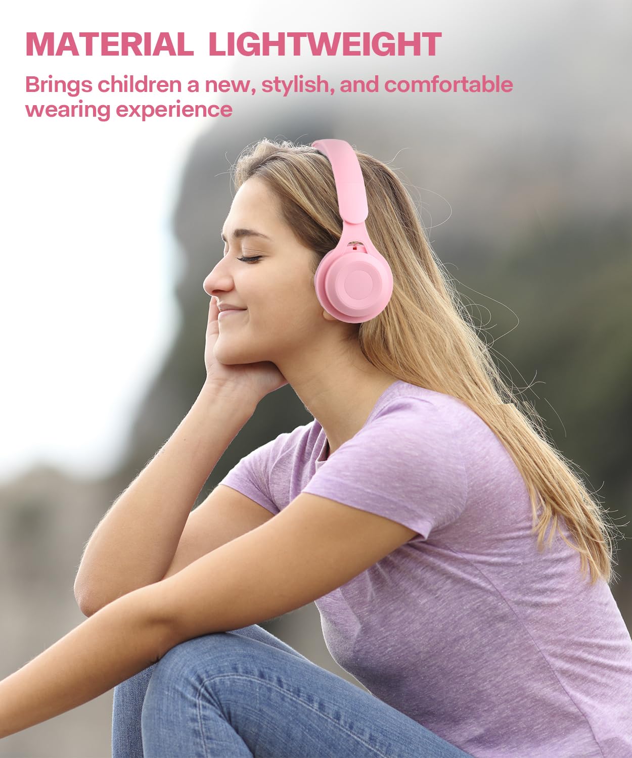 Auriculares Bluetooth para niños, auriculares inalámbricos Bluetooth 5.3 para niños, micrófono integrado, cómodo de llevar y sonido HD, auriculares para niños y niñas, escuela, viajes, iPad,