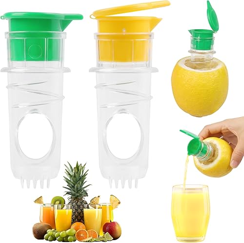 Exprimidor manual de limón con parte superior de rosca, exprimidor manual con filtro integrado, prensa de limón, exprimidor portátil de cítricos