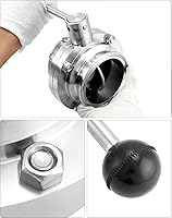 Vista 7 de QWORK Válvula de mariposa de acero inoxidable tubo de 3 pulgadas OD - Control de flujo preciso para elaboración de cerveza, transferencia