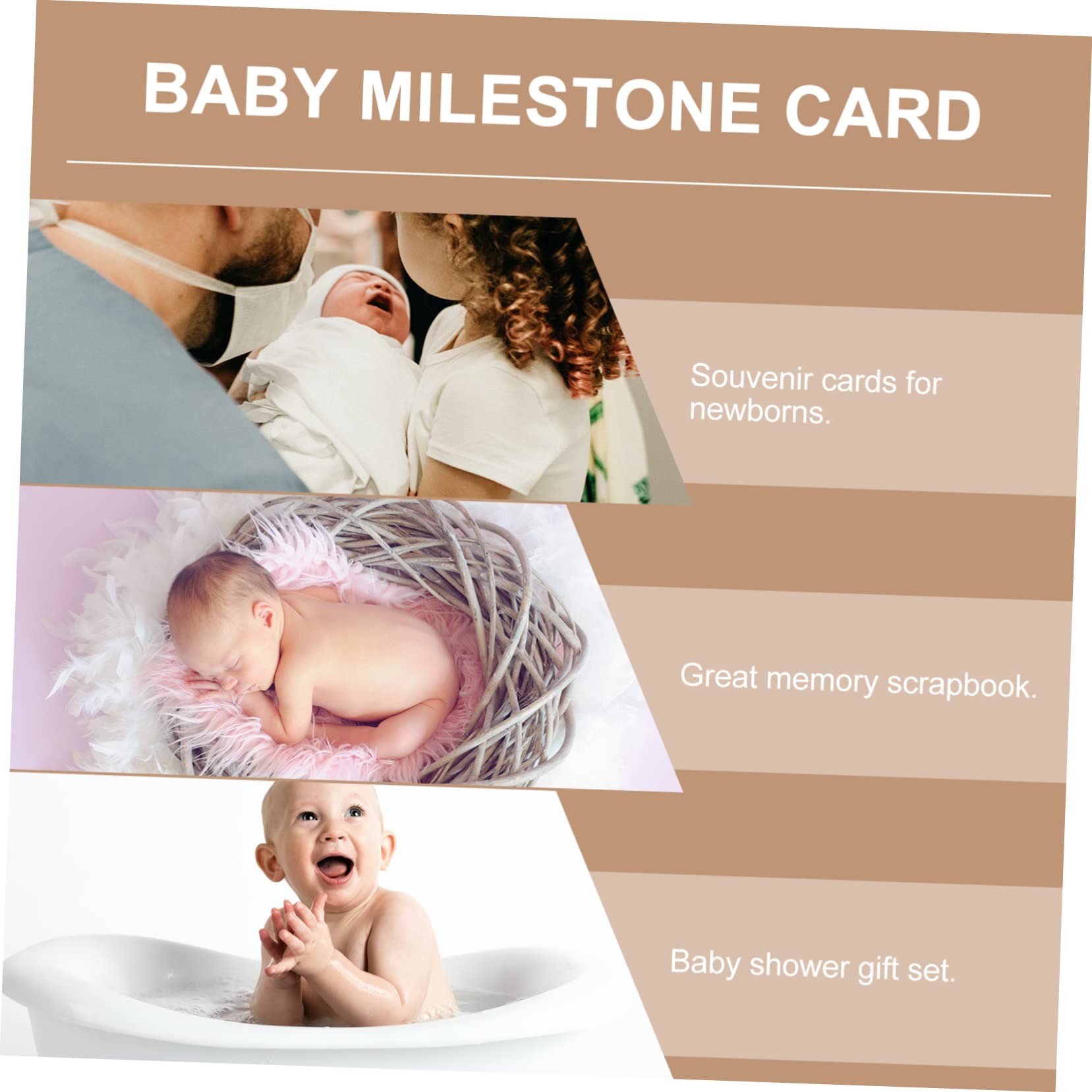 Abaodam Piezas de Accesorios para Fotos de Bebés Placa de Madera para El Nacimiento del Bebé Tarjetas de Crecimiento Mensual
