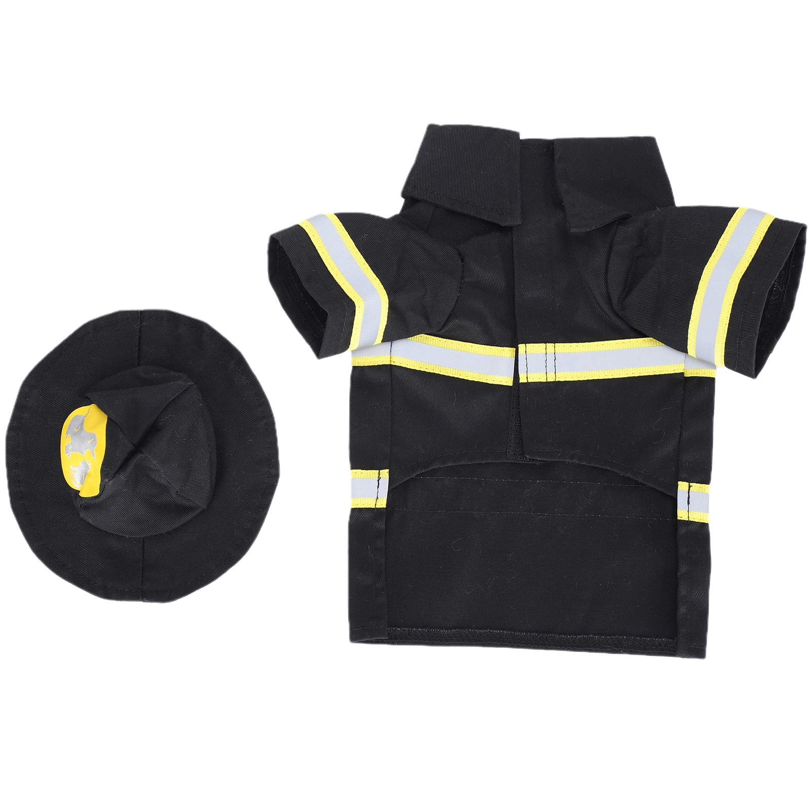 Pet Costume Funny Dog Cat Firefighter Clothes Cosplay Outfit Personalized Dress Up Festival Carnival Party Costume (S)