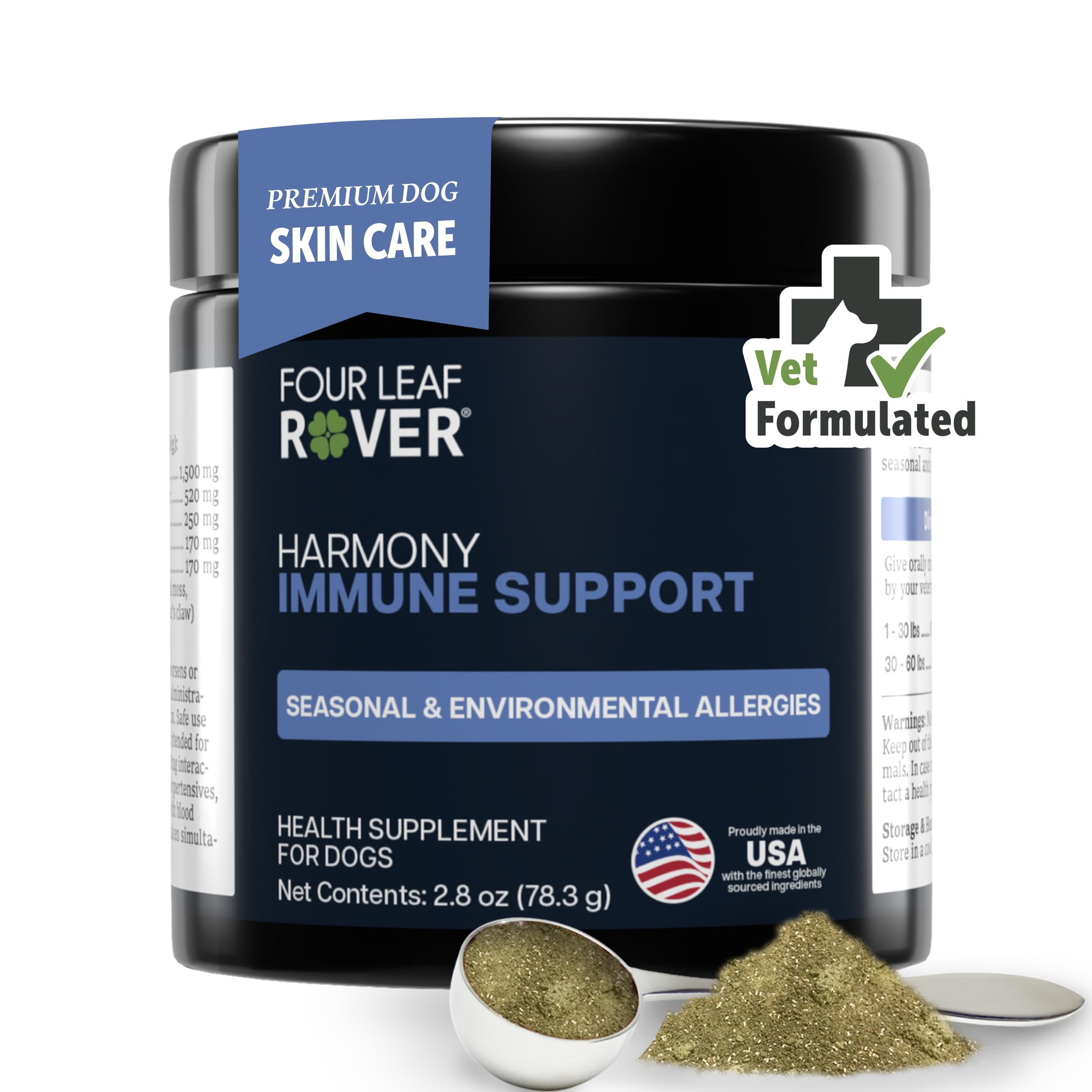 Harmony - Skin & Coat Supplement with Quercetin for Dogs - Balanced Histamine Support for Seasonal and Environmental Allergies - Veterinarian Formulated