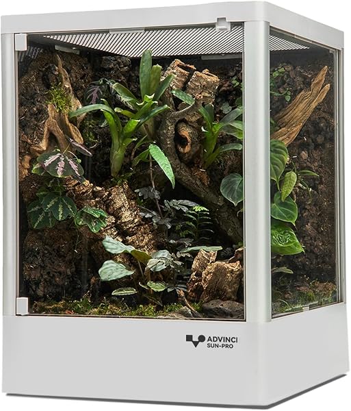 ADVINCI 爬虫類飼育ケージ 30×30×40cm 36L 強化ガラス完全保護 輸送破損防止包装 組み立て式 ダブルロック メッシュ換気 耐衝撃アルミフレーム モダンデザイン - 1