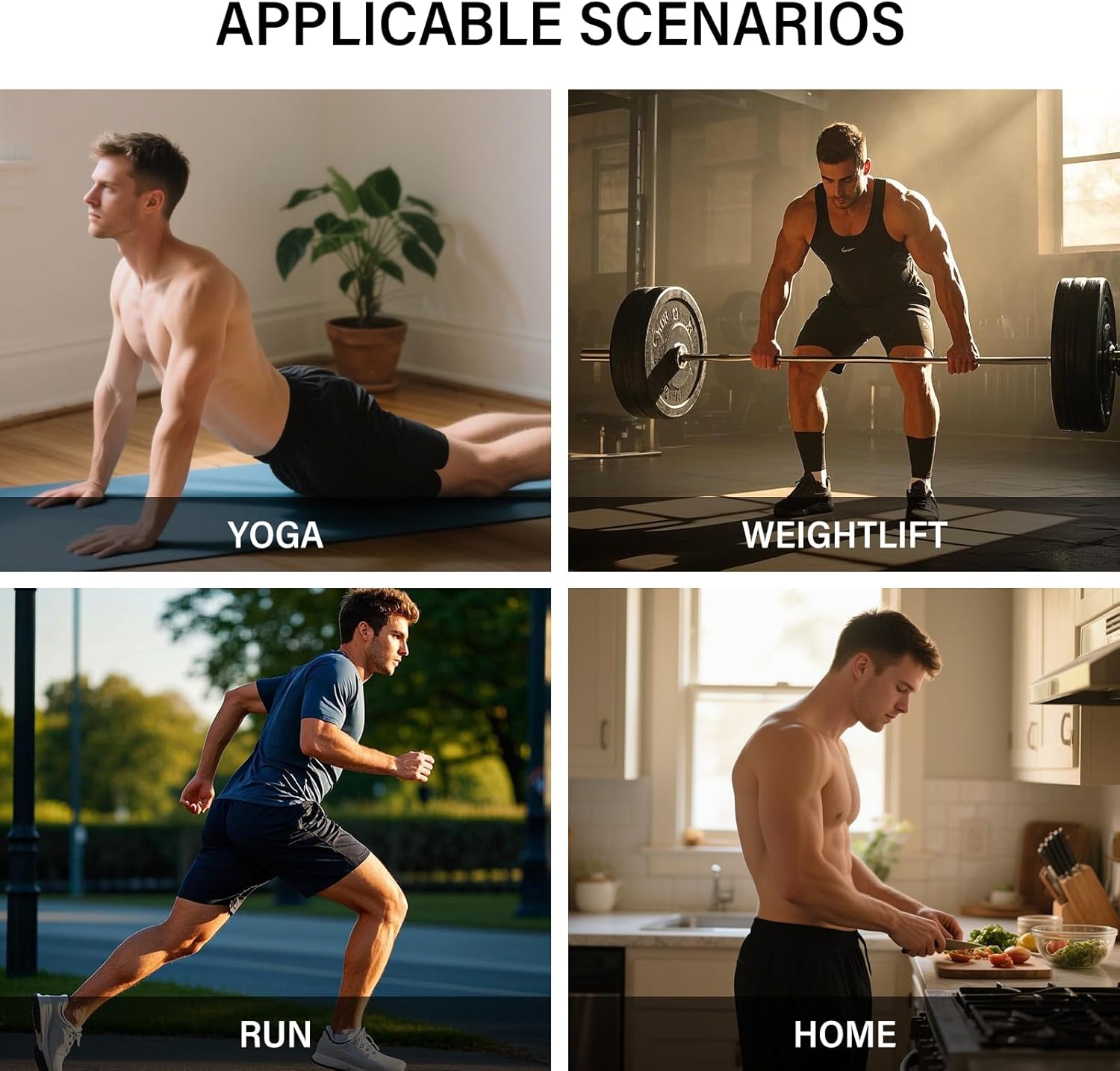 AMY COULEE Mens Cotton Gym Shorts Bodybuilding Lifting Lounge Split Shorts Lightweight Sleep Bottoms - Image 5