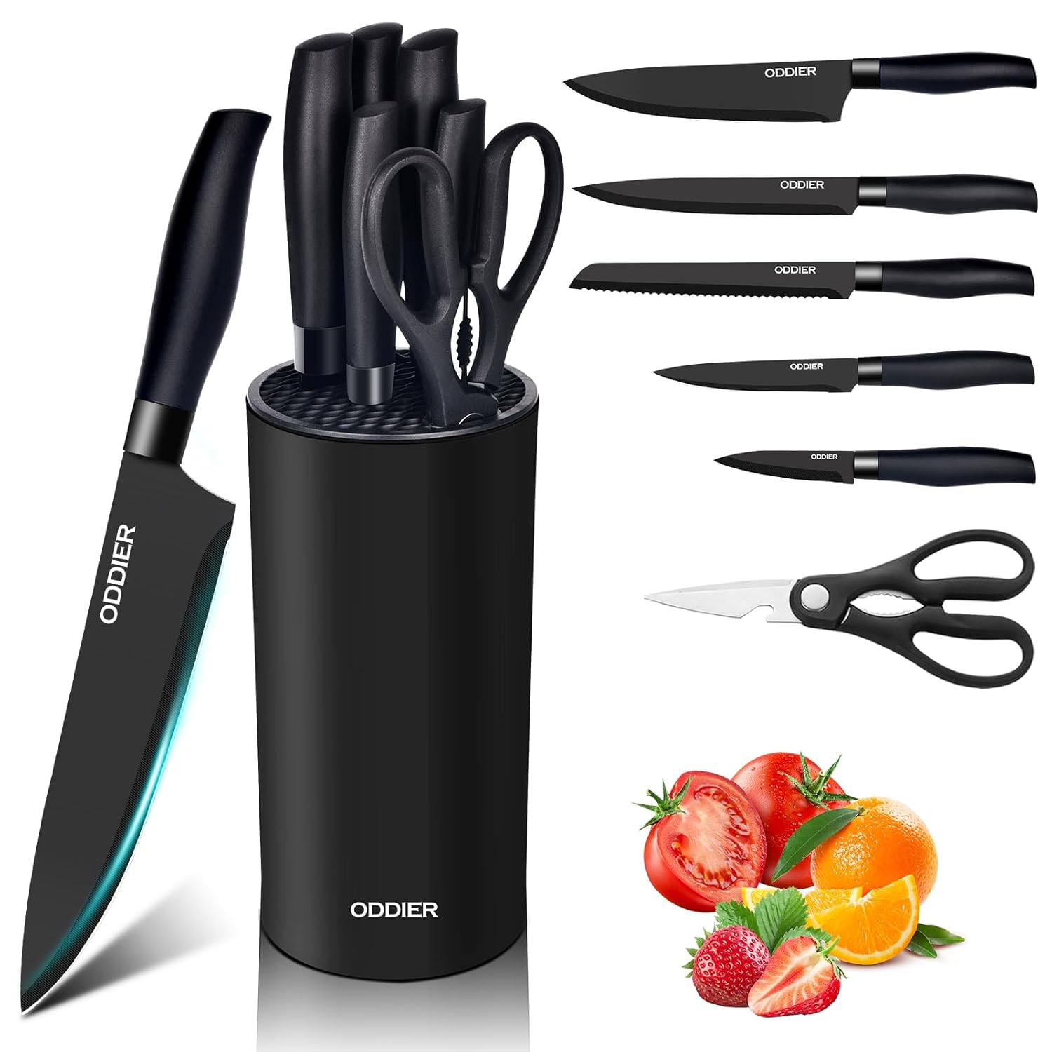 Kitchen Knife Ket with block Knife Block Set Anti-Rust High Carbon German Stainless Steel Knife Set 7 Piece