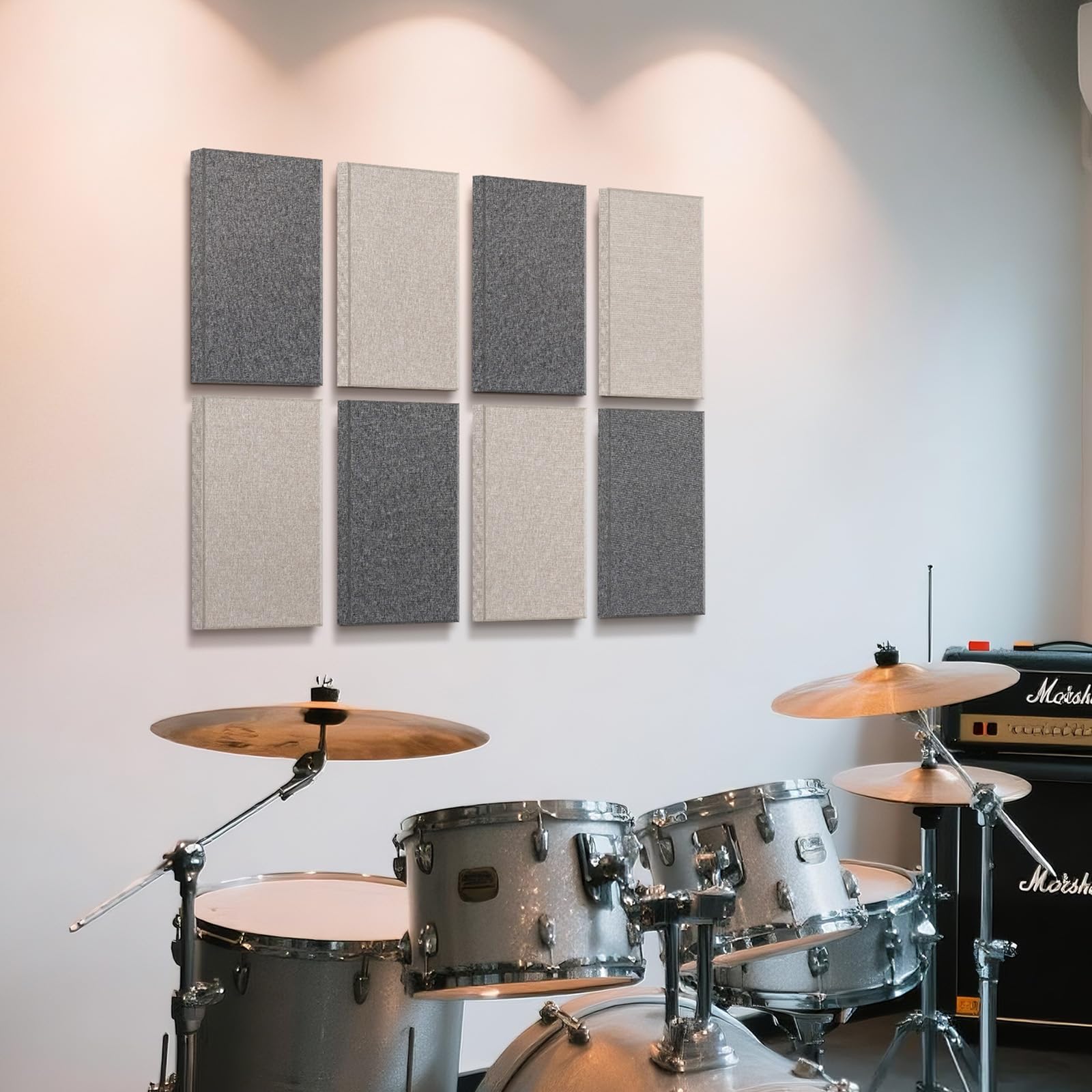 UMIACOUSTICS 4 paneles acústicos con soportes para colgar, paneles de fibra de vidrio de 2 pulgadas de grosor, a prueba de sonido, extraíbles para estudios, oficina, pared de cine en casa, color gris