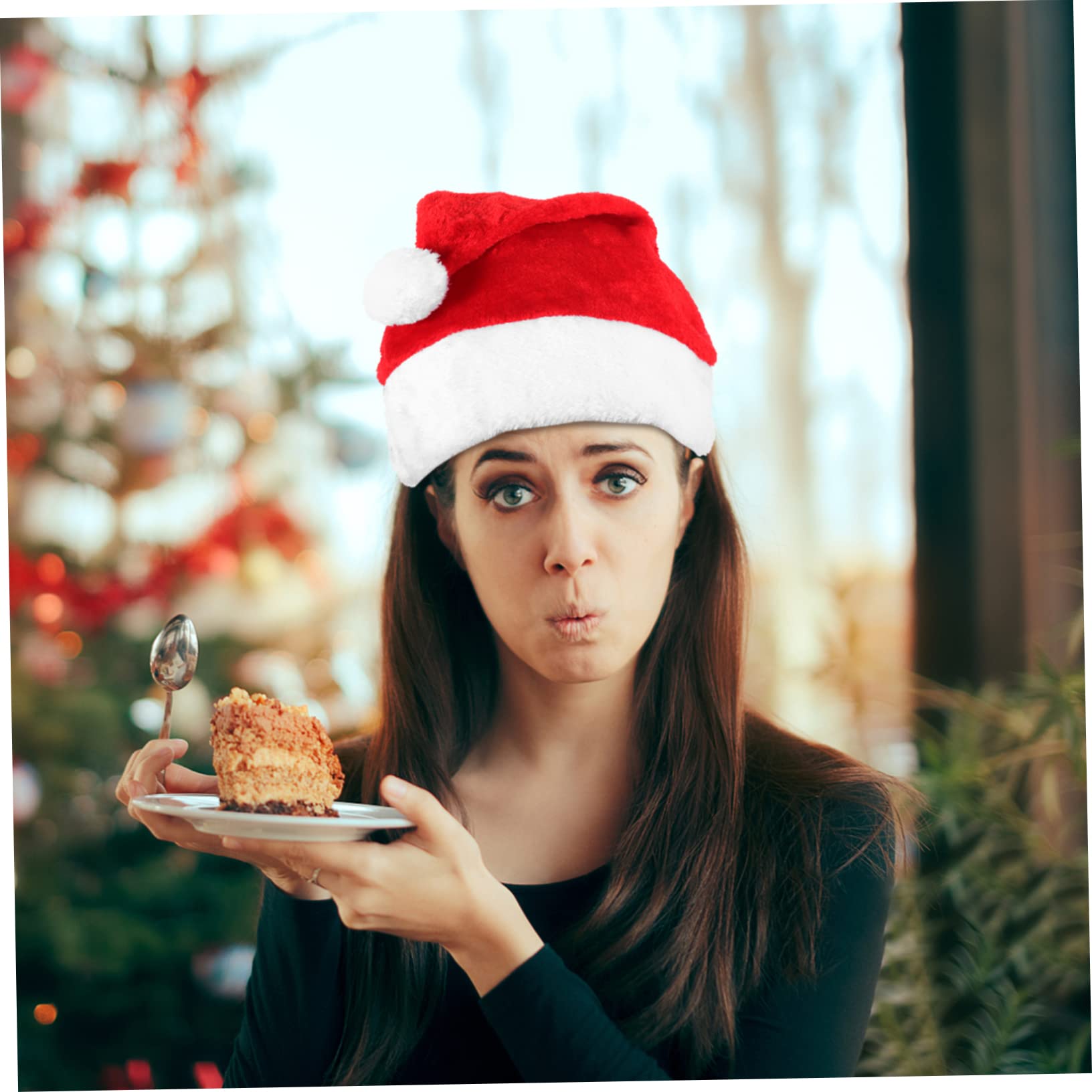 TOPBATHY 5 Piezas Gorro de Papá Noel de felpa cosplay sombrero de santa claus sombrero de fiesta de papa noel gorros navideños christmas hat sombrero de santa claus para navidad felpa corta