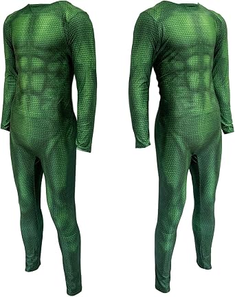 Men's Muscle Bodysuit Jumpsuit Full Body Compression Athletic Suit Zentai Halloween Costume Adult