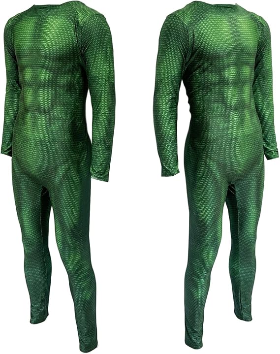 Men's Muscle Bodysuit Jumpsuit Full Body Compression Athletic Suit Zentai Halloween Costume Adult