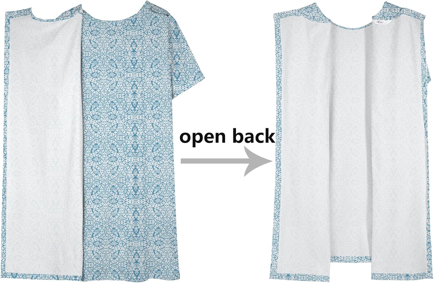 AVIIER 100% Cotton Hospital Gowns for Women Open Back Tear Away Post Shoulder Surgery Dress Adaptive Clothing Nightgowns - Image 4