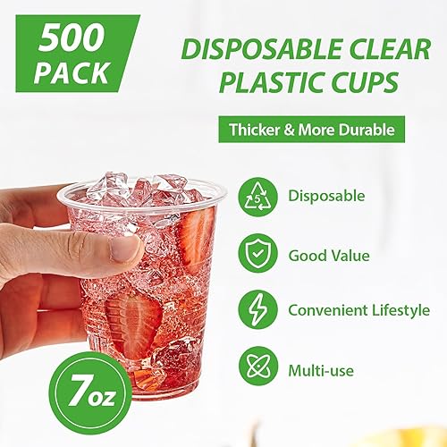 Vista 17 de Lilymicky Paquete de 500 vasos de plástico transparente de 3 onzas, pequeños vasos desechables para baño, recipientes de plástico de enjuague bucal
