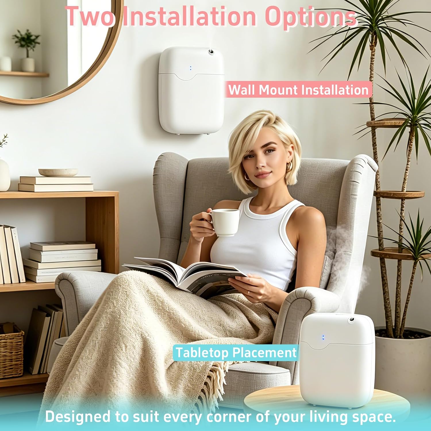 Smart Waterless Essential Oil Diffuser for Home Office Hotel Large Room, 400ml Capacity and 2000 Sq.Ft Coverage Scent Diffuser, App & Panel Control Cold Air Diffusers, Adjustable Intensity & Time