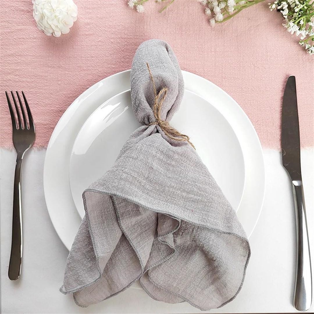 Servilletas de gasa de algodón absorbentes y decorativas, juego de 10 telas crepé para uso diario