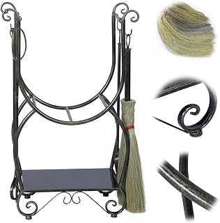 Wood Stove Fireplace Log Rack with 4 Tools Set for Indoor Outdoor