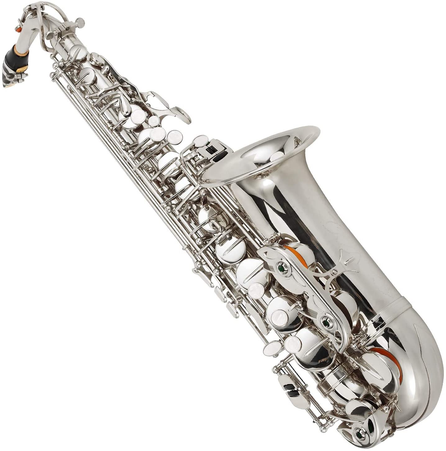 Alto Saxophone, EB Alto Sax Messing Saxophon Musical Instrument Equipment Antrag auf professionelle Auftritte, alle Arten von Musikliebhabern (Color : Silver)