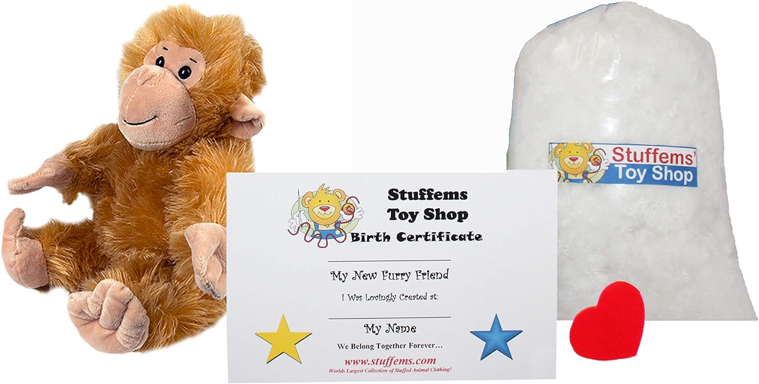 Make Your Own Stuffed Animal Mini 8 Inch Cheeky Monkey Kit - No Sewing Required!