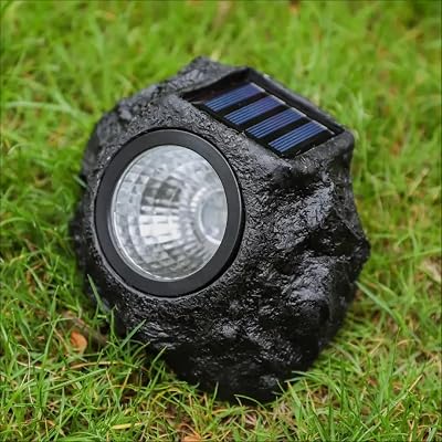 2Pack Solar Rock Lights,Bright Garden Solar Powered Outdoor Spot Lights,Waterproof Solar Powered Landscape Stone Lights Outdoor Decorative Outdoor Stone Statues for Pathway,Walkway,Yard