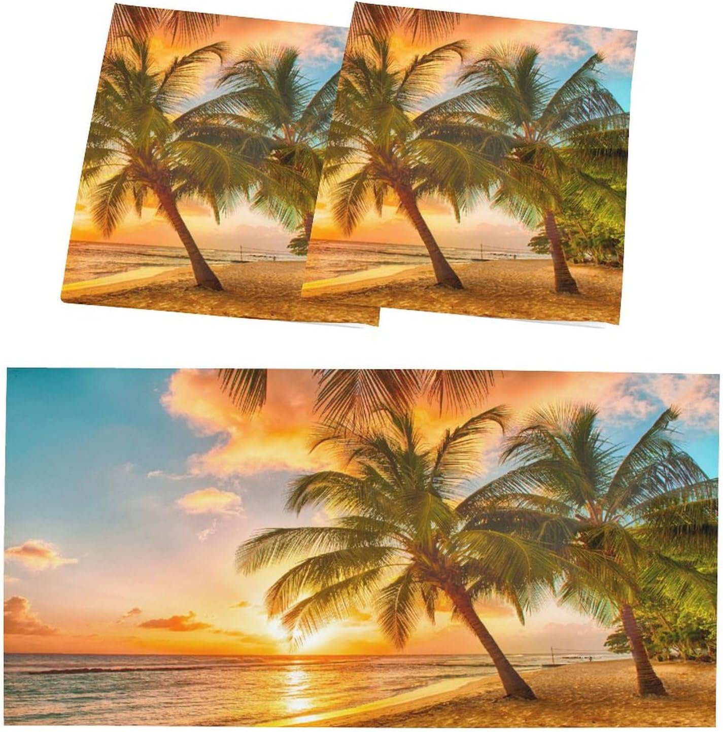 2 Pcs Fluorescent Covers for Ceiling Lights, Coconut Trees Magnetic Covers With 10 Magnets, Filters for School Classroom Home Office Drop Ceiling Lamp Decor 4 x 2 Feet