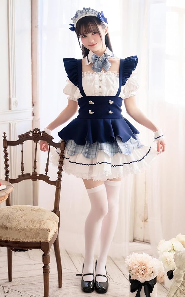Amazon.co.jp: [Malymoon] コスプレ メイド ウエイトレス 家政婦 藤咲