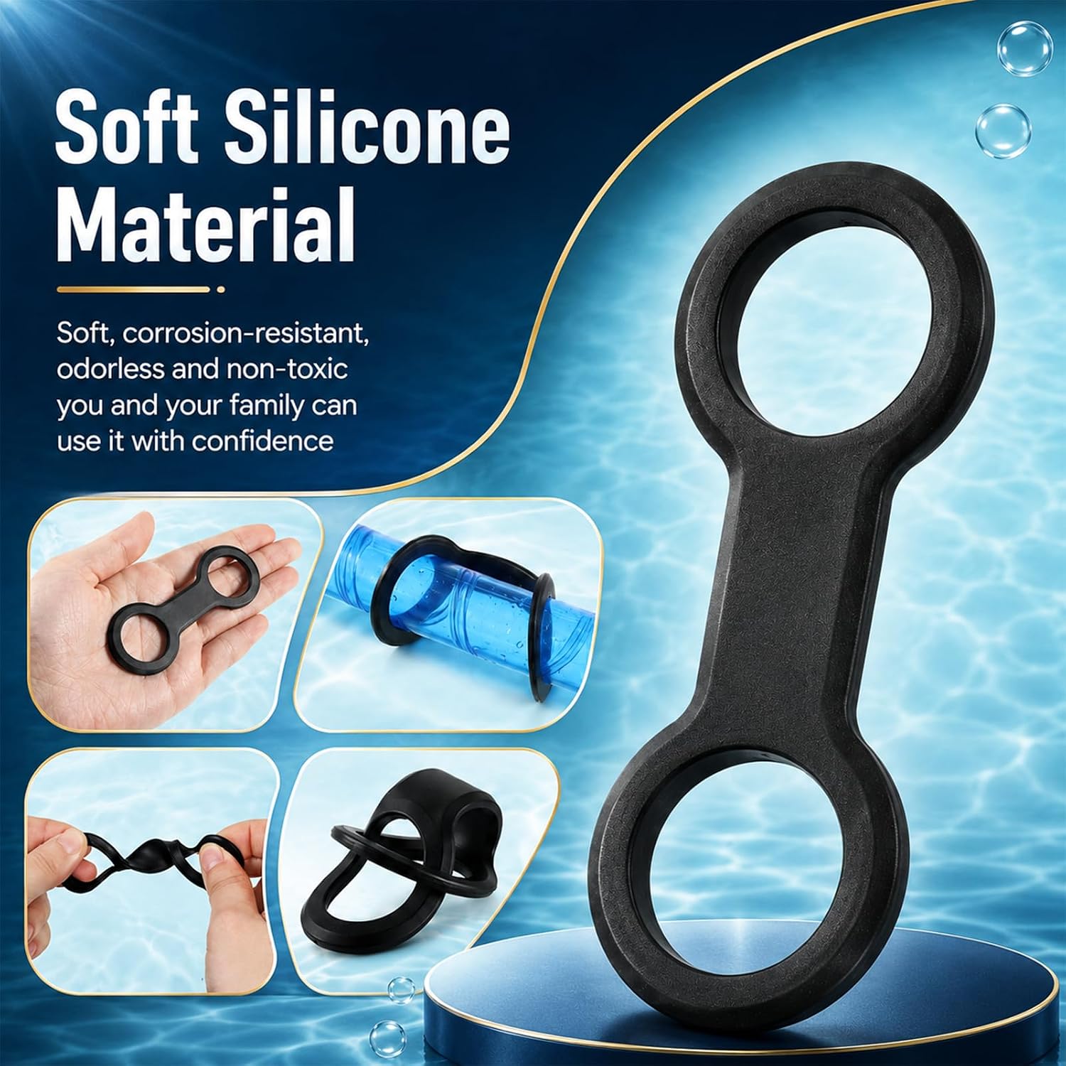 Jeffdad 8 Pcs Silicone Snorkel Clip for Mask, Diving Snorkel Keeper