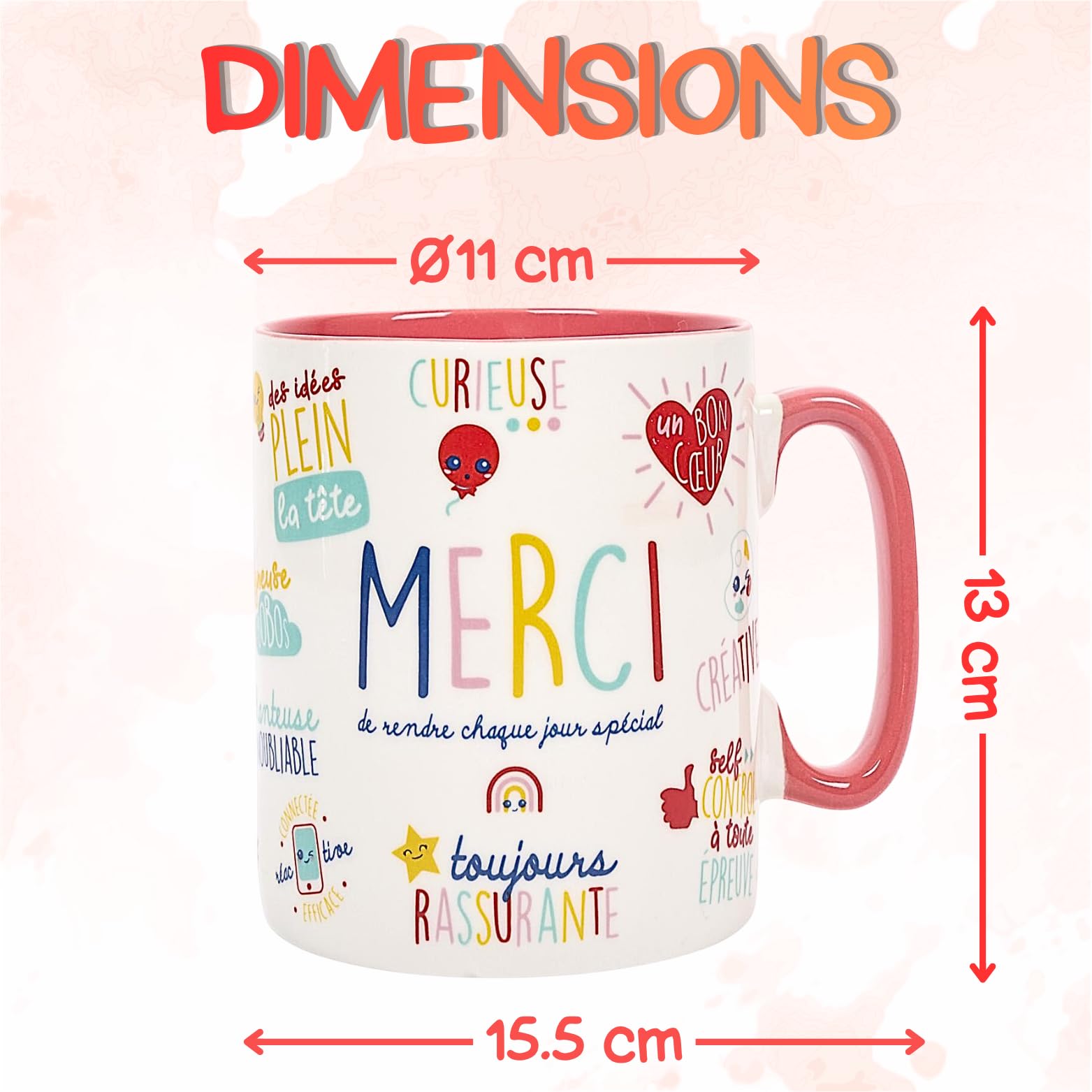 Coffret Cadeau Gourmand | Mug XXL garni de 60 Croustilles & Biscuits MONBANA | Tasse Prête à Offrir pour remercier Maîtresse, Maman, Nounou, Soignant