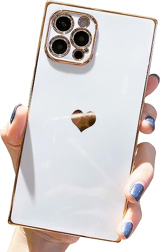 Miniatura 8 de Tzomsze - Funda para iPhone 12 Pro Max (6.7 in), diseño cuadrado estético, funda de silicona con protección completa de las lentes de la cámara,