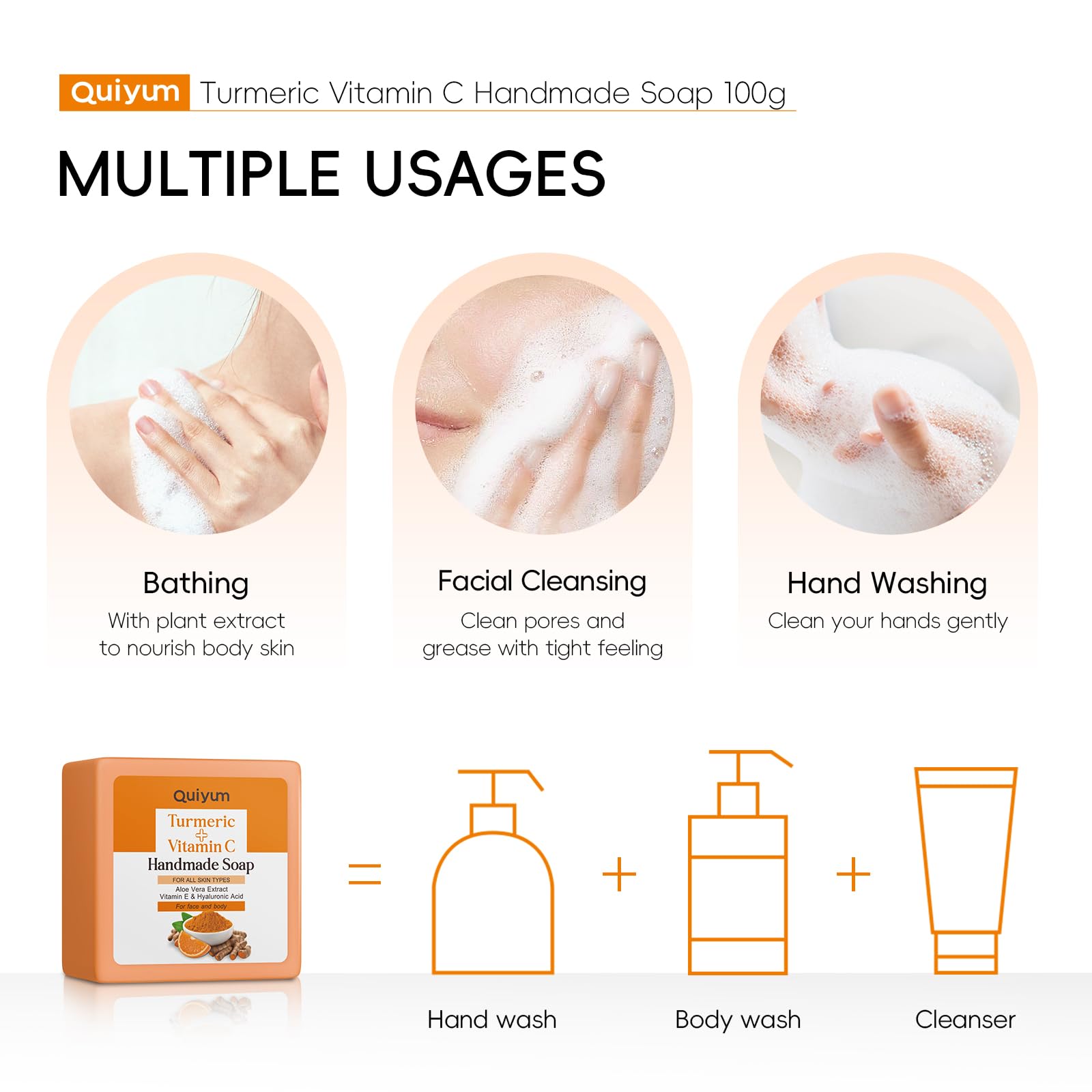 QUIYUM Set Cuidado Facial con Cúrcuma y Vitamina C, Kit de Regalo Skincare | para Mujer, Hidratante, Control de Grasa e Iluminador para Todo Tipo de Piel