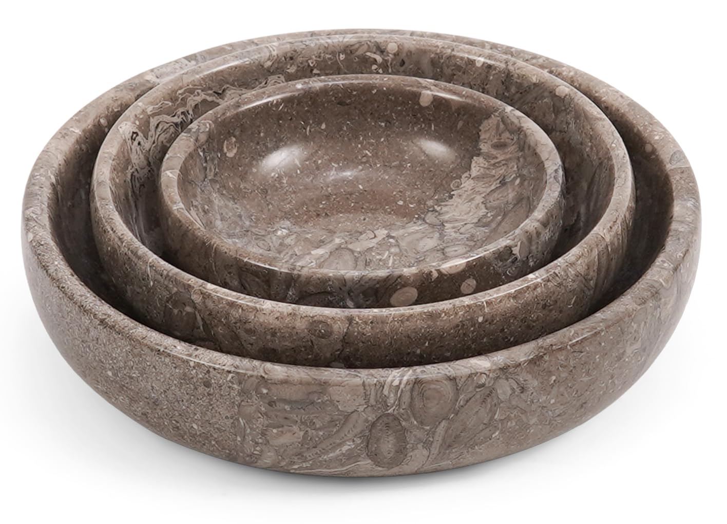 SPESHSTONES Marble Bowls Set of 3 Handmade Oceanic Small Decorative Mixing Plates and Bowl for Dark Soy Sauce Serving, Storage & Kitchen Essentials - Stone Dishes Sets for Dining Table Decor