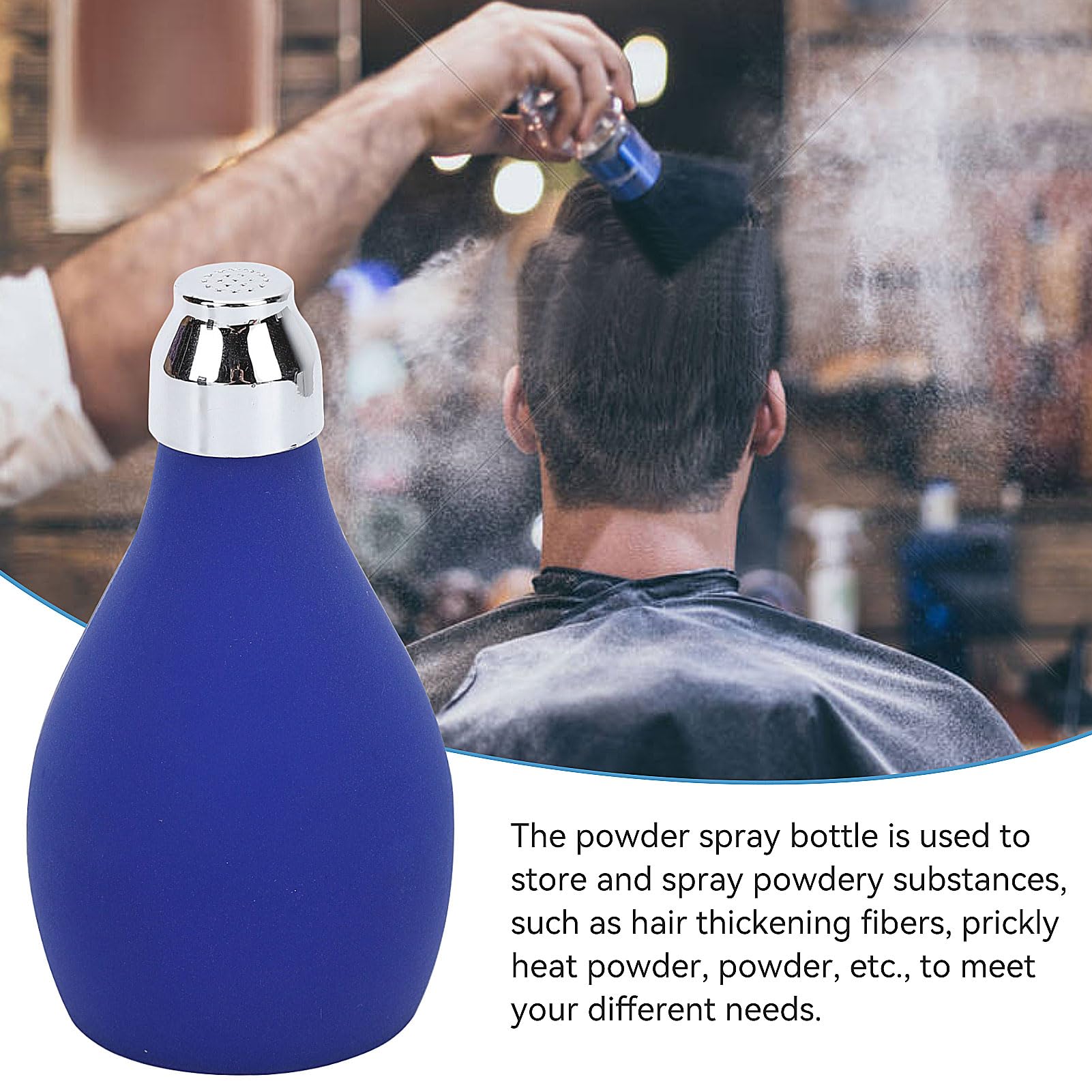 Flacon Pulvérisateur Poudre Silicone | Pour Fibres Capillaires, Talc | Rechargeable | Contrôle Débit | Salon & Maison - 3