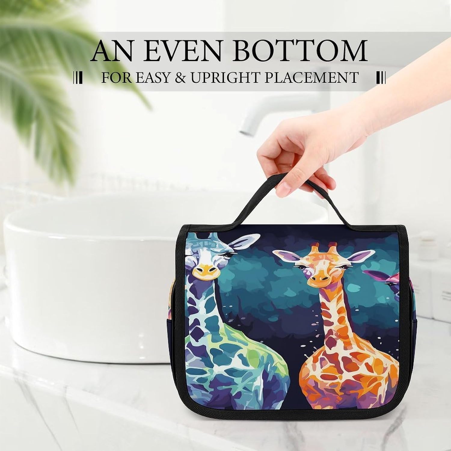 Colorful Giraffe Fans Lovers Wash Bag Portable Makeup Pouch image 3