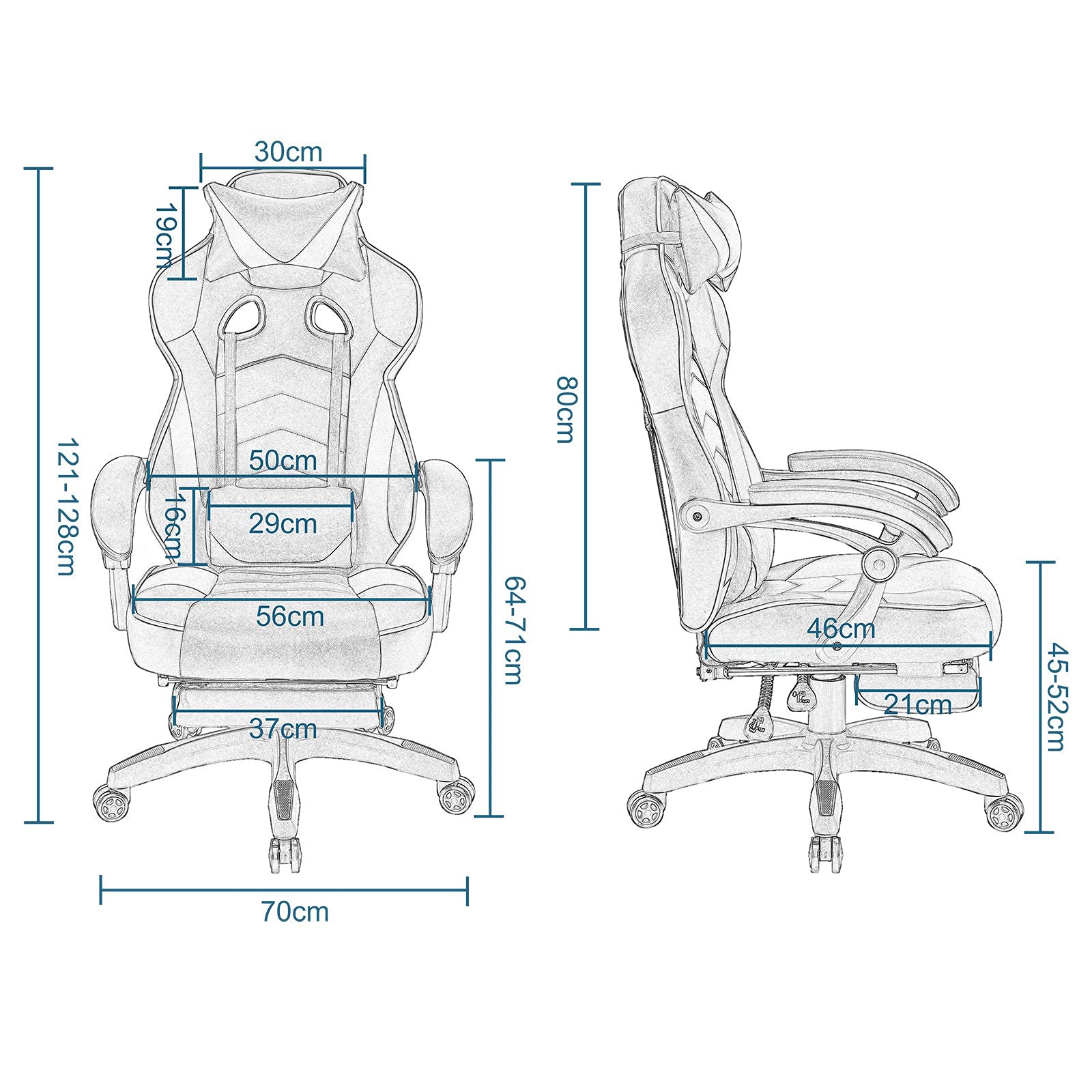 WOLTU Chaise Gaming, Chaise Bureau Ergonomique en PU Cuir, Fauteuil Gaming avec Repose-Pieds, Pivotante Grand Dos & Grand Siège pour Personne Lourde, Livestream Siege Gamer, Camouflage