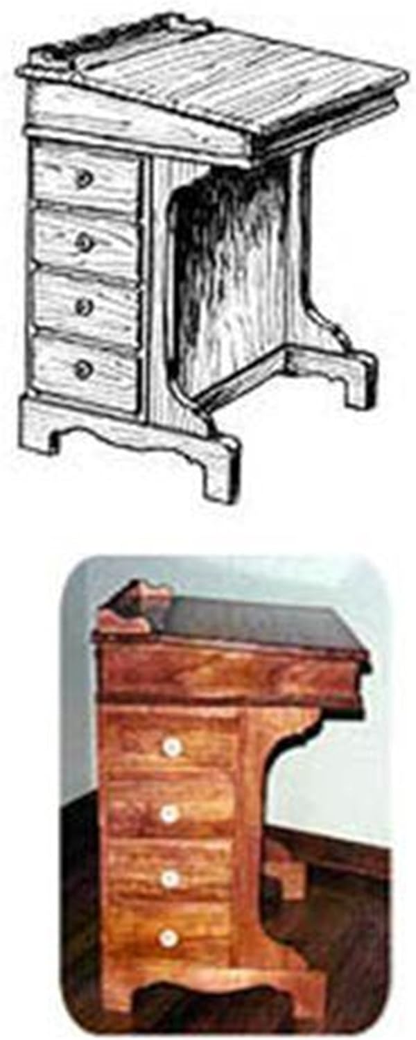 WOODCRAFT Project Paper Plan to Build Captain's Writing Desk - Material Not Included