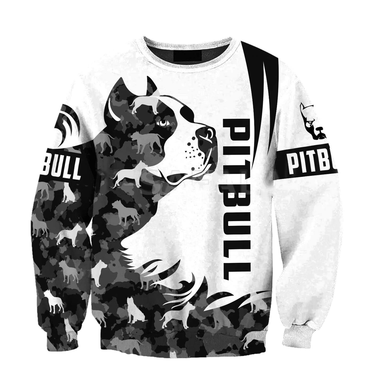 Uioklmjh Men's 3D Sweatshirt Casual 3D Print Hoodie Pitbull Dog Pullover Sweatshirt Wo Harajuku Unisex Zip Up Jacket Fashion Streetwear