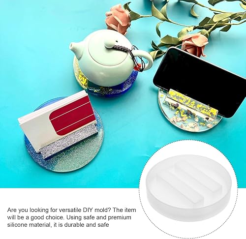Miniatura 8 de 1 molde de silicona DIY para soporte de teléfono y posavasos, molde de fundición redondo versátil para manualidades creativas, alta flexibilidad y