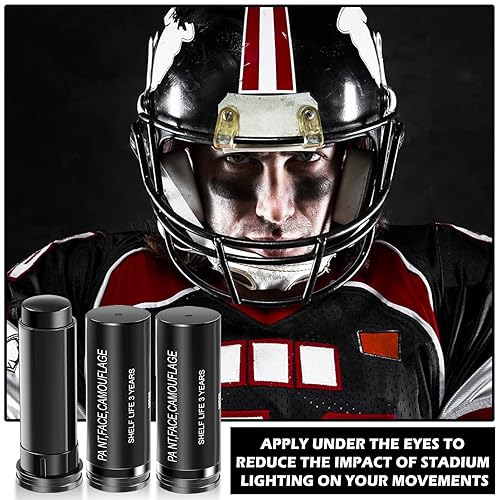 Miniatura 9 de AWCCXMYM Palo de béisbol negro ojo ojo negro palo de softbol palo de fútbol pintura facial deportivo kit de pintura corporal para atletas,