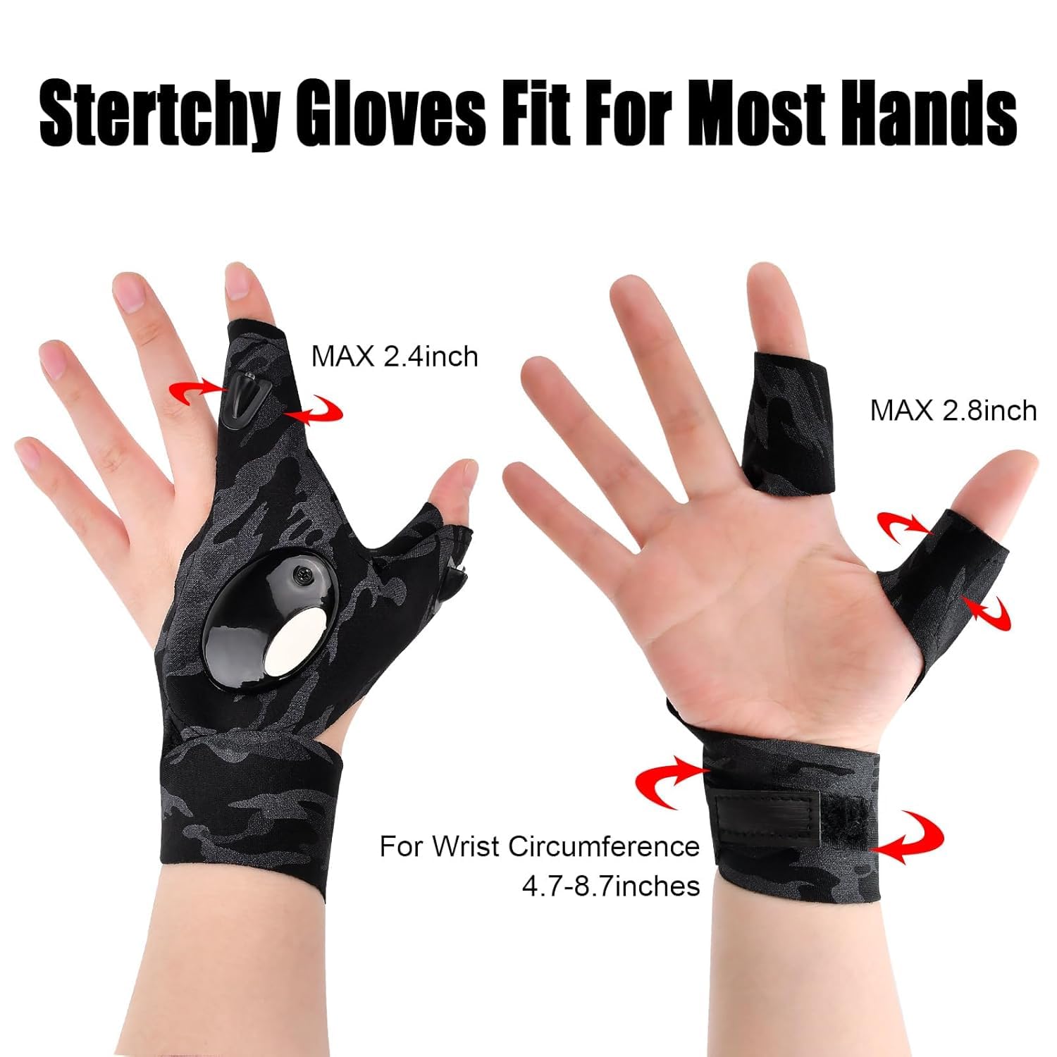 Universal LED Flashlight Gloves – Waterproof Hands-Free Lighting Tool for Fishing, Repairing, Camping, and Night Work (Pack of 2) 1