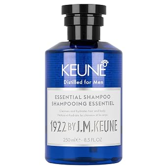 1922 by J.M. Keune Essential Shampoo, 3 in 1 Men's Shampoo Body Wash and Beard Wash with Creatine and Bamboo, Daily Hydrating Cleanser for Dry Hair and Scalp, 8.5 Fl Oz