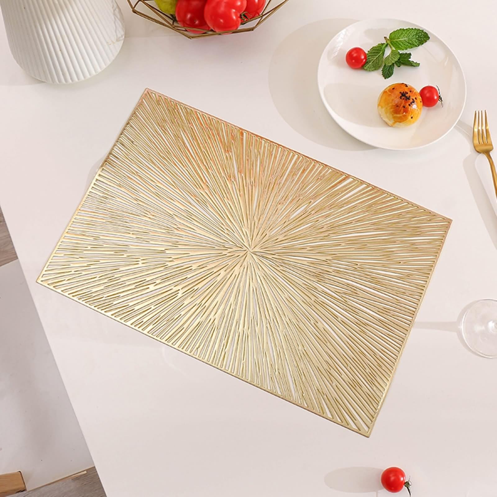 Dessous de table automne PVC or lavable et résistant à la chaleur lot de 4