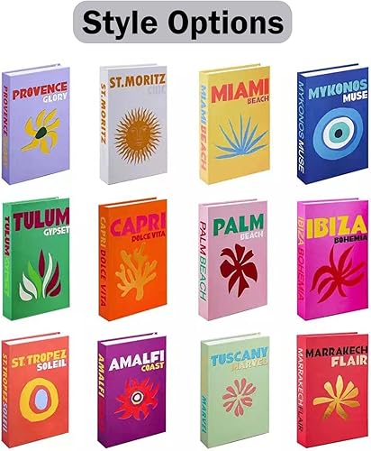 Miniatura 4 de Paquete de libros decorativos de moda para mesa de café, decoración inspirada en libros de estilo centro turístico de viaje, libros falsos plegables