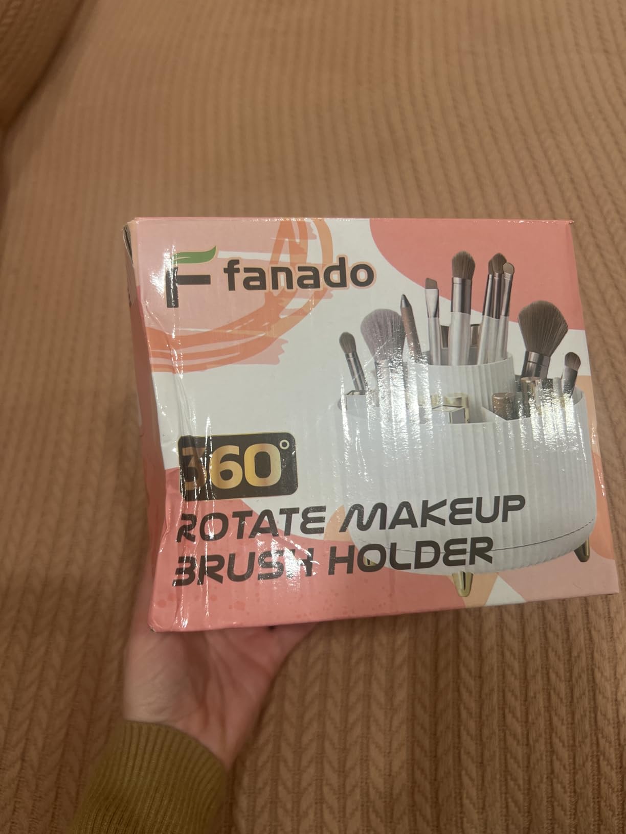 Sparkling Diamond 360° Rotating Makeup Brush Holder, 5-Compartment Makeup Brush Cups, Suitable for Makeup and Dressing Table Storage, A Perfect Gift for Women and Young Women - Diamond White photo review