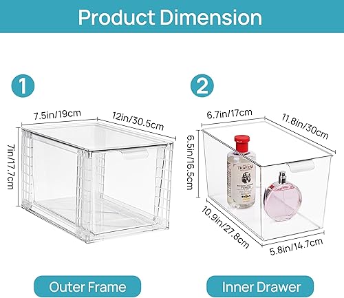 Miniatura 3 de Vtopmart Juego de 4 cajones de almacenamiento apilables para maquillaje