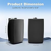 Vista 7 de Herdio Altavoces Bluetooth para exteriores de 8 pulgadas y 600 W, impermeables, con cable con graves potentes, soporte de pared TWS, sistema