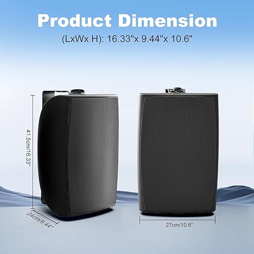 Miniatura 7 de Herdio Altavoces Bluetooth para exteriores de 8 pulgadas y 600 W impermeables con graves potentes, soporte de pared TWS sistema de sonido fuerte