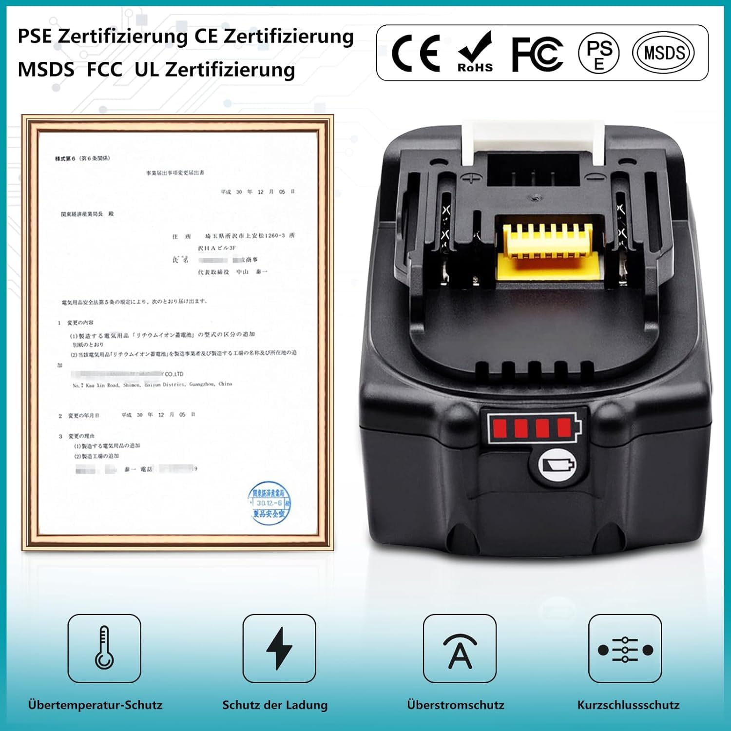 KINGTIANLE 2 Stück 18V 5.0Ah / 5000mAh Akku Ersatzakku für BL1850 BL1860B BL1855 BL1840 BL1830 BL1835 BL1820B BL1815 mit LED Indikator Werkzeugakku