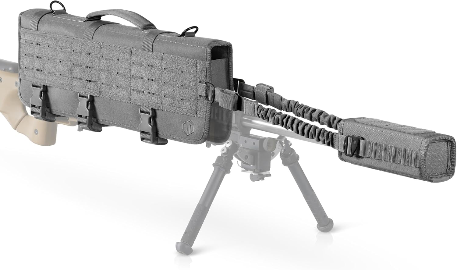 Savior Equipment 20" MOLLE Tactical Rifle Scope Carry Case & Muzzle Cover w/Hook Backing, Padded 600D Heavy Duty Polyster to Protect Firearm During Transportation