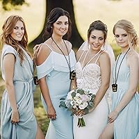 Vista 6 de Maitys 12 piezas de collar de cristal de chupito de novia con cuentas de plástico, lámina dorada para despedidas de soltera, fiestas nupciales Blanco